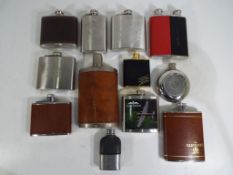 Breweriana - twelve various hip flasks to include Whisky branded examples comprising Glenlivet,