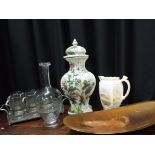 A good mixed lot to include a Victorian narrow necked glass vase,