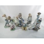 Nao - seven Nao figurines predominantly depicting children the largest approx 20cm (h) (7) Est £20