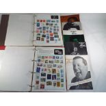 Philately - two Stanley Gibbons Worldex stamps albums containing a quantity of World stamps and