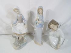 Lladro - Three Lladro figurines to include # 4961 Angel Dreaming,
