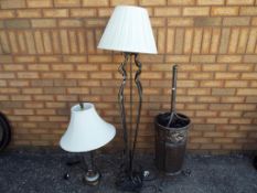 A good lot to include a metal umbrella stand approx 102cm (h),