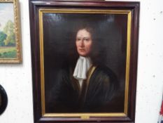 An oil on canvas depicting a portrait of Sir John Hewley (1619 - 1697),