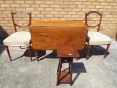 A good lot to include a drop leaf table approx 70cm x 89cm x 40cm opening to 118cm,