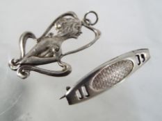 Charles Horner - a silver hallmarked Charles Horner brooch and an Art Nouveau pendant in the form
