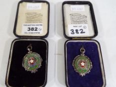 Two silver Motor Club medals inscribed 1