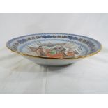 A very large Asian footed bowl, floral d