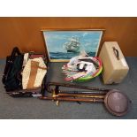 Lot to include a Singer sewing machine in case,