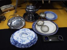 A good mixed lot to include a collection of Victorian meat plates,