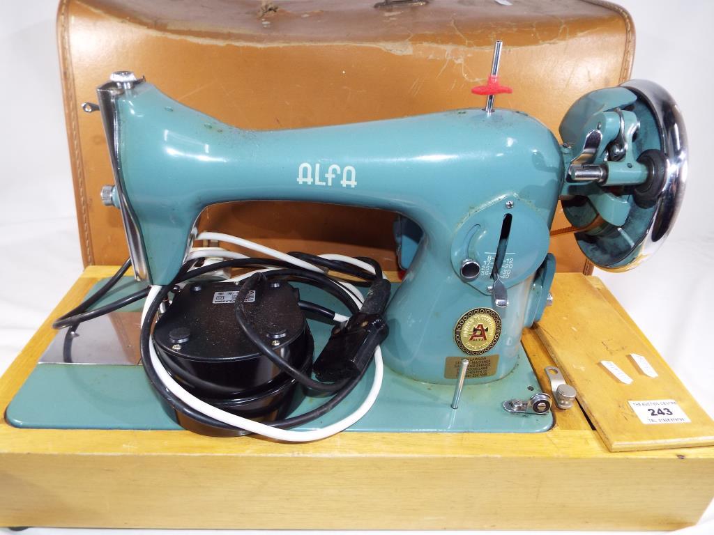 A good quality Alfa sewing machine with pedal,