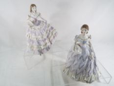 Royal Worcester - two figurines entitled 'Belle of the Ball',