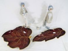 A good mixed lot of ceramics to include two Carlton ware Rouge Royale dishes in the form of leaves,