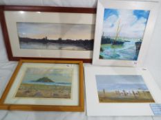 Ivan Pollard - three oil paintings by Ivan Pollard depicting coastal scenes and a further