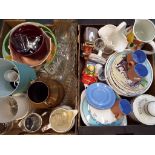 A good mixed lot to include ceramics, glassware, table lamps, metal ware and similar.