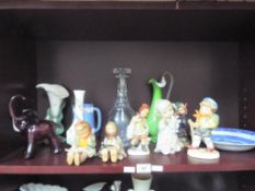 A good mixed lot to include a Wedgwood Jasper ware, Goebel Hummel figurines, Aynsley vase,