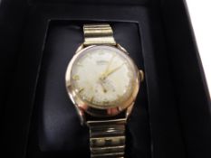 A gentleman's gold plated Roamer vintage wristwatch with expandable bracelet, boxed.