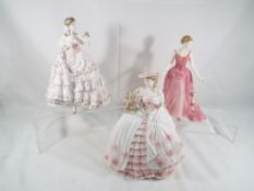 Royal Worcester - three figurines entitled 'The Fairest Rose', 'Rose' and 'Mia',