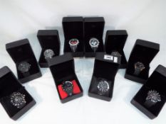 Ten new gentleman's fashion watches, all boxed.
