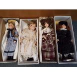 Four porcelain collectors dolls to include three by Alberon, one entitled Lorna,