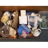 A good mixed lot to include glassware, ceramics, wooden painted box,