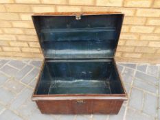 A metal storage chest approx 39cm x 58cm x 40cm Est £20 - £30 This lot MUST be paid for and