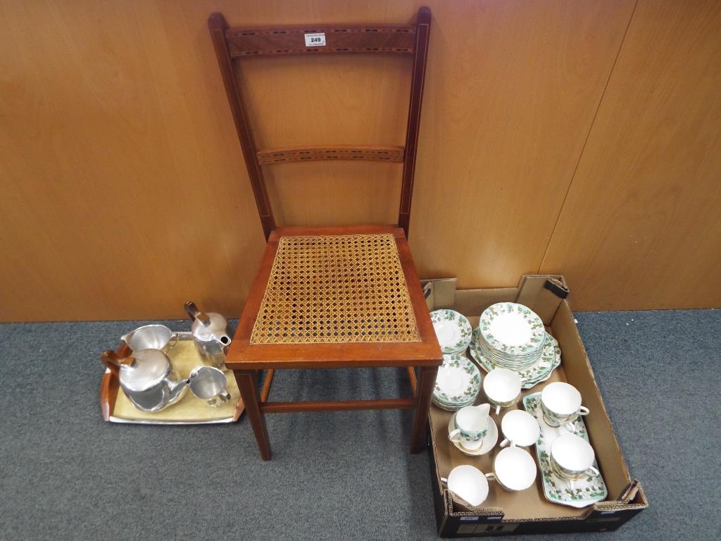 A mixed lot to include a Picquot Ware coffee set, Montrose Gladstone tea service comprising cups,