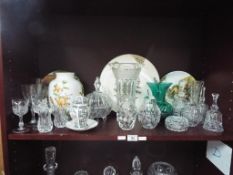 A good mixed lot of good quality glassware and ceramics to include a heavy vase with frosted