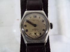 A gentleman's steel Unicorn wristwatch after Unicorn (Rolex subsidiary) with 15 jewel movement,