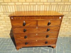 A Victorian two-over-three chest of draw