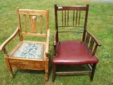 A good quality oak occasional chair with
