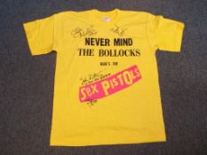 The Sex Pistols - a T shirt signed by al