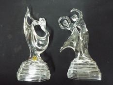 Royal Crystal Rock - two glass figurines depicting ballet dancers,