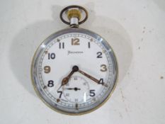 A Helvetia military pocket watch inscribed verso GS/TP P69824 bearing crow's foot/wide arrow,