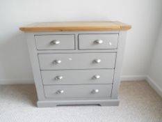 Oak Furniture Land - a two over three chest of drawers, 91cm (h) x 96.5cm (l) x 41.