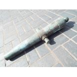 An ornamental cannon, overall length 80 cm x 26 cm, diameter of bore approx 5 cm,