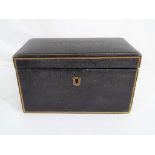 Knowsley - (local interest) - a desk tidy, black leather with gilded borders,