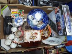 A good mixed lot to include blue and white Willows Ceramics,