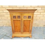 A good twin door hardwood cabinet with inlaid decoration,