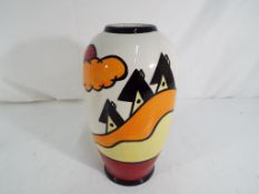 Lorna Bailey - a Lorna Bailey bulbous vase decorated in the Summerville pattern,