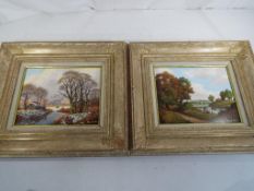 Vincent Selby (1919-2004) - two oils on board depicting landscapes, signed,