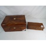 A good quality wooden box with inlaid decoration,