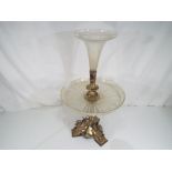 Decorative silver plated epergne, decorated with hippocampus,