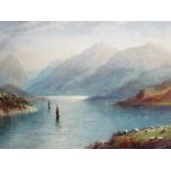 Albert Milton Drinkwater (British 1862 - 1923) - a watercolour depicting a lakeland scene with