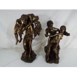 After Crosa - bronze style figurines depicting lovers,