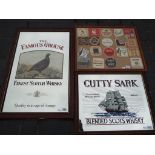 Breweriana - two whisky related advertising wall mirrors to include Famous Grouse and Cutty Sark