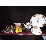 Lot to include a small quantity of Royal Albert Old Country Roses and celebration pattern ceramics,