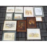 Lot to include a quantity of pictures of varying sizes comprising watercolours,