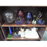 A lot to include a quantity of decorative glassware, ceramic coffee set,