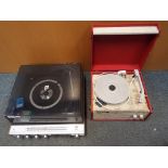 A vintage Dansette turntable and an Ultra stereo turntable (2)