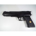 A Webley Nemesis air pistol in black.